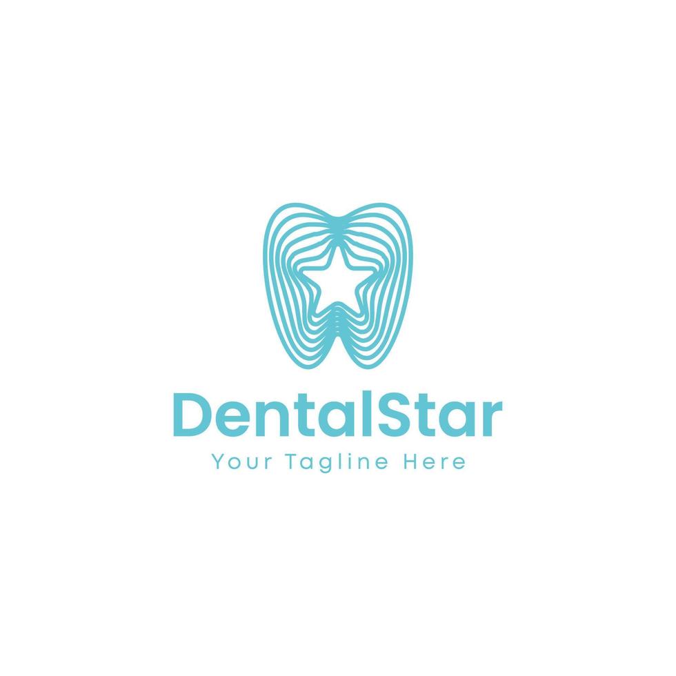 Dental Star Logo Design Vector