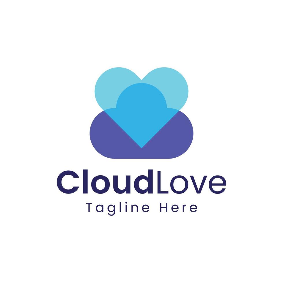 cloud love logo vector