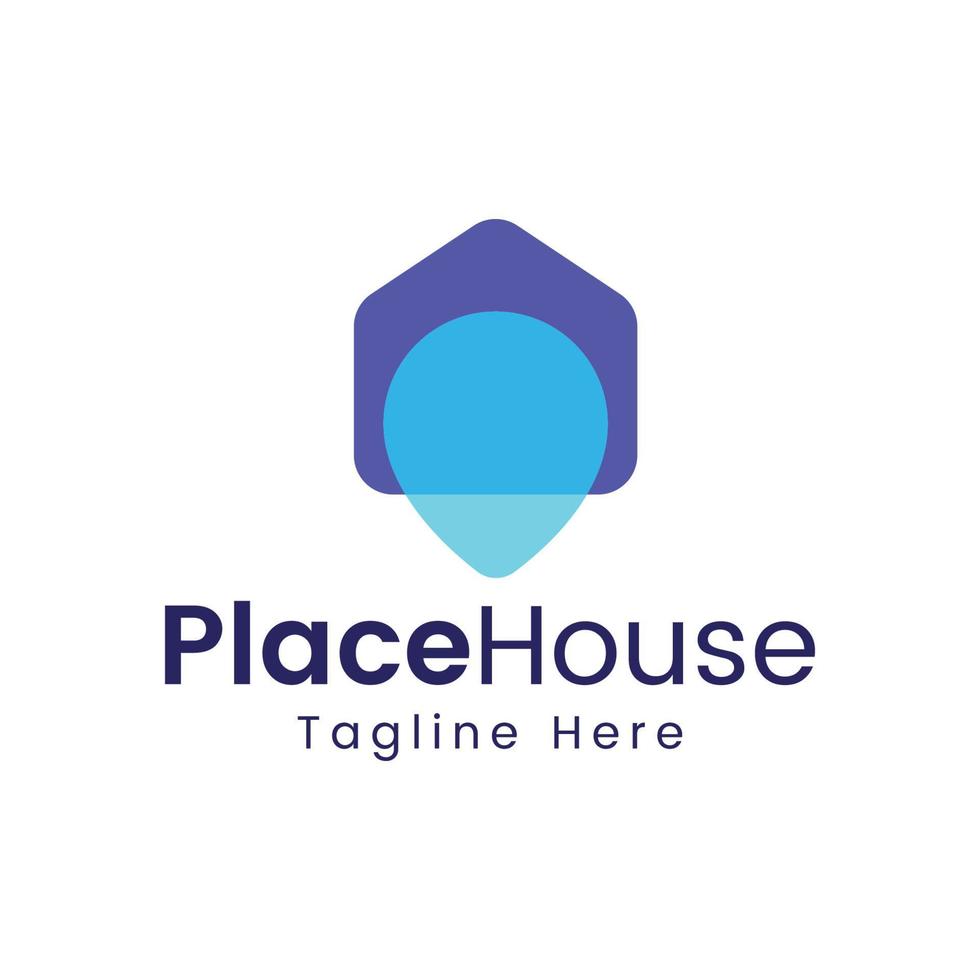 place pin location house logo vector