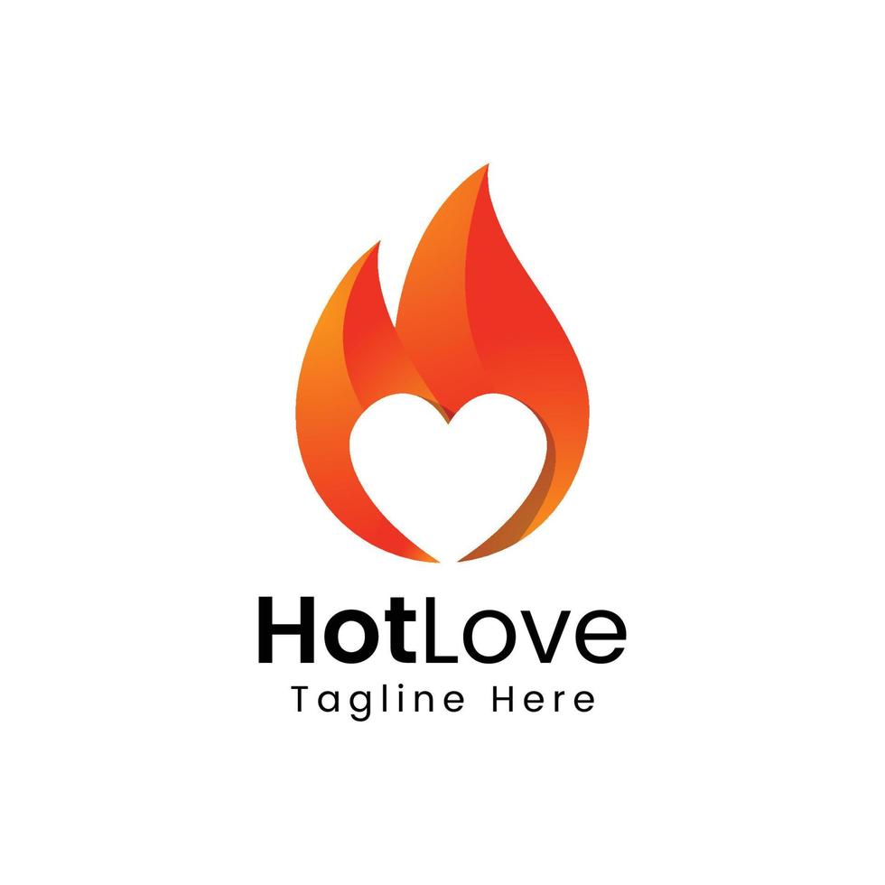 logotipo de amor caliente vector