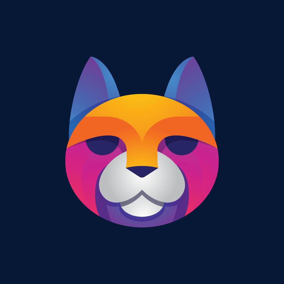 vector de logotipo degradado colorido cabeza de gato