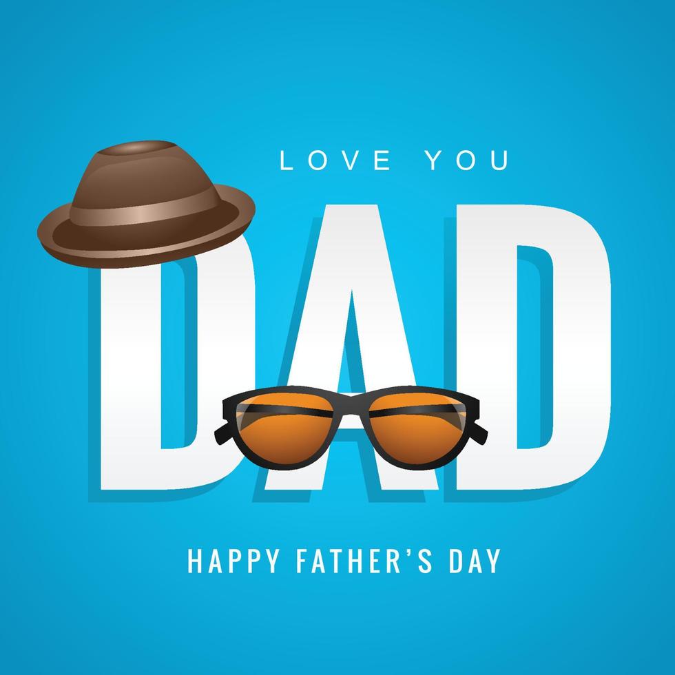 Happy fathers day wishes greeting card background vector