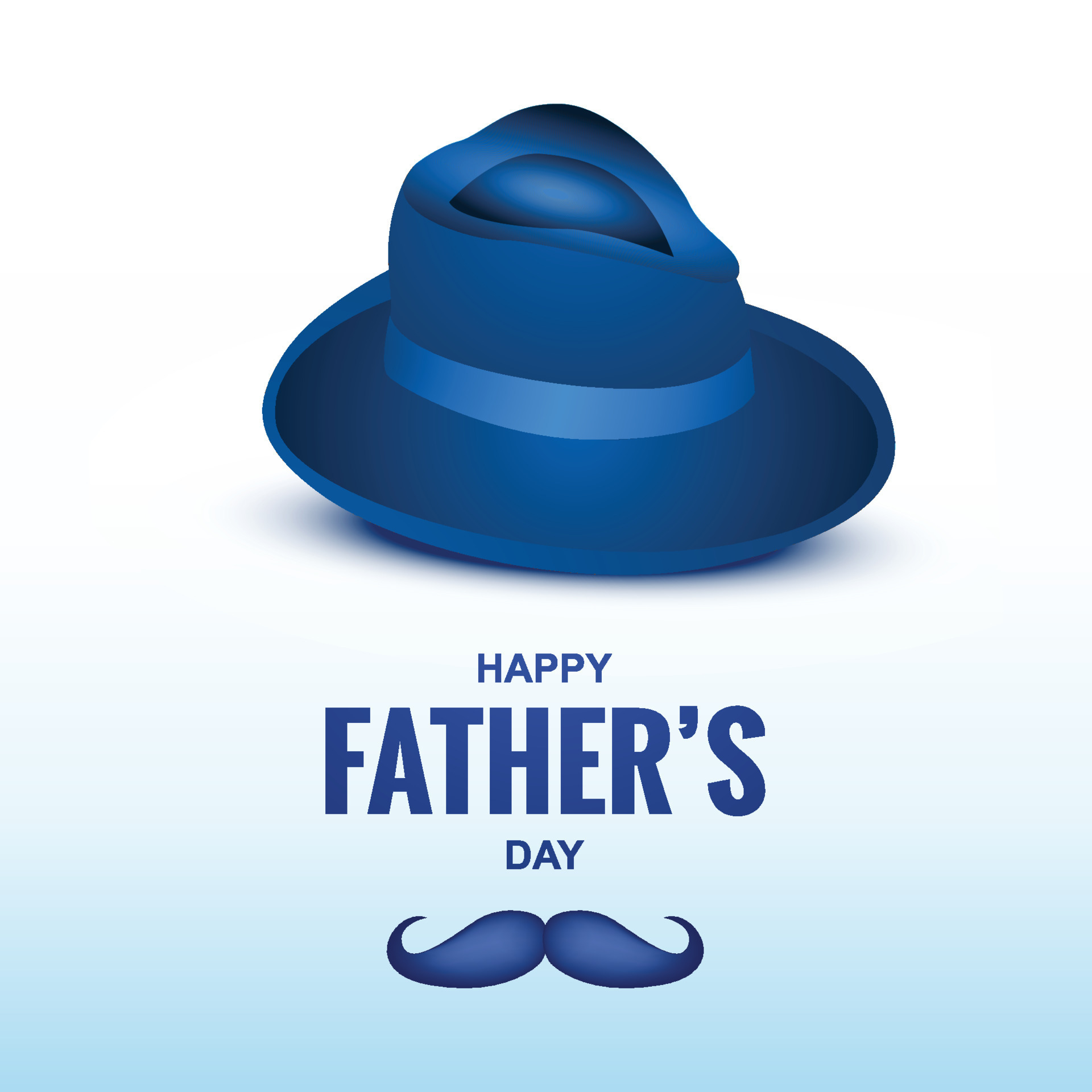 Happy Father's Day greeting card with typography design, hat and