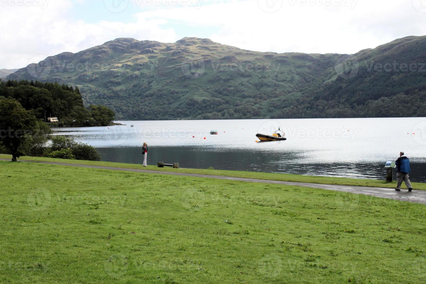 A view of Loch Lomond in Scotland in the morning sunshine photo