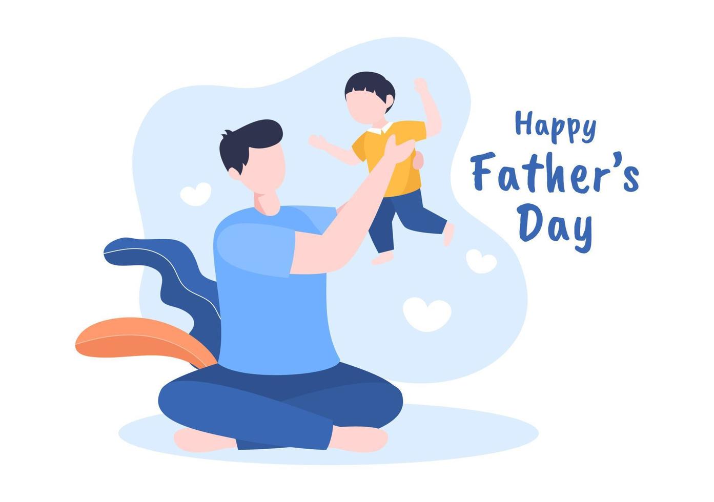 feliz día del padre ilustración de dibujos animados con imagen de padre e  hijo en un diseño de estilo plano para póster o tarjeta de felicitación  7967440 Vector en Vecteezy
