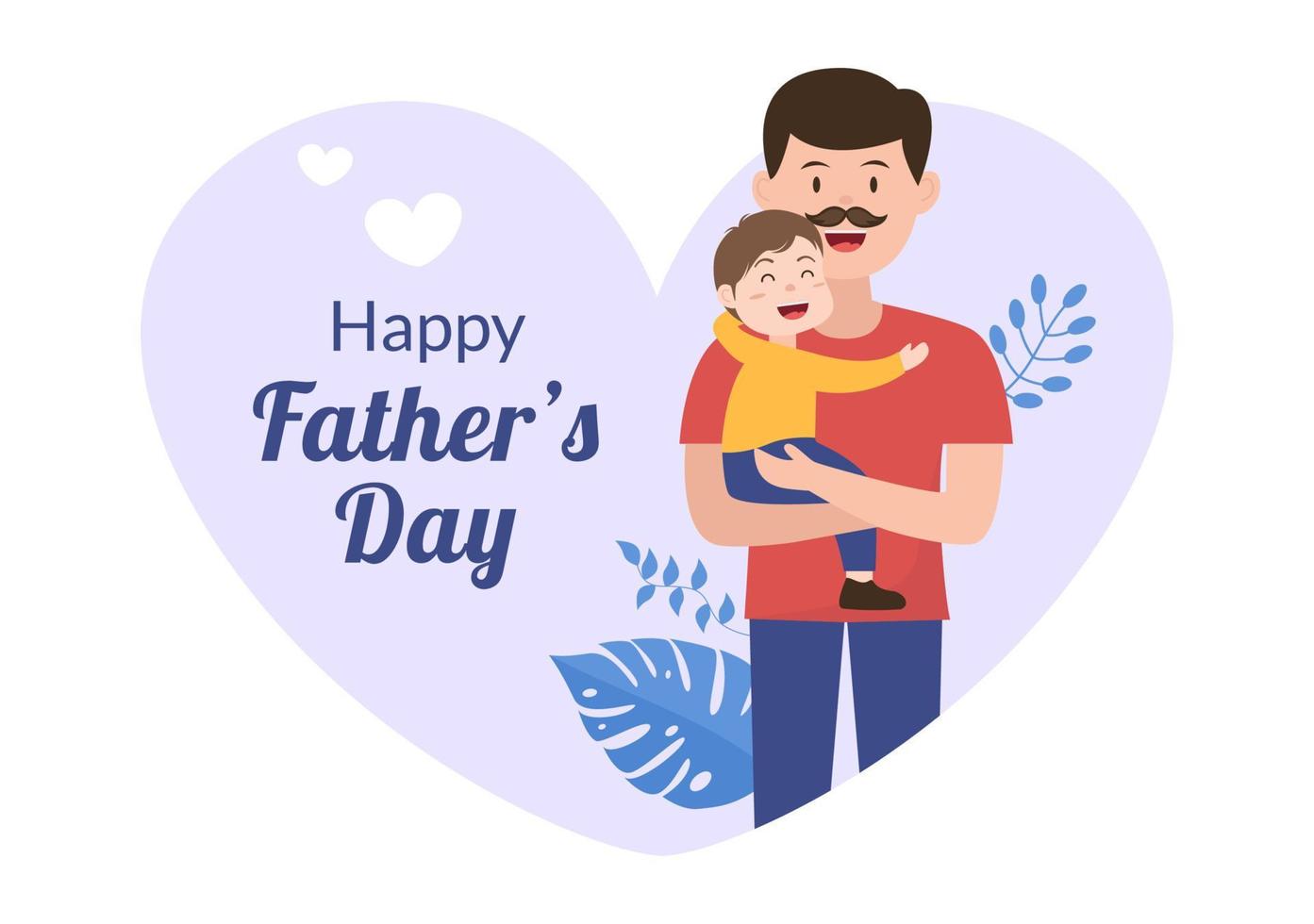 feliz día del padre ilustración de dibujos animados con imagen de padre e  hijo en un diseño de estilo plano para póster o tarjeta de felicitación  7967501 Vector en Vecteezy