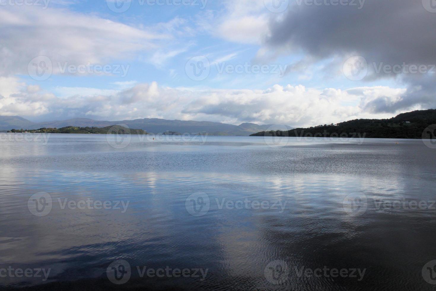 A view of Loch Lomond in Scotland in the morning sunshine photo