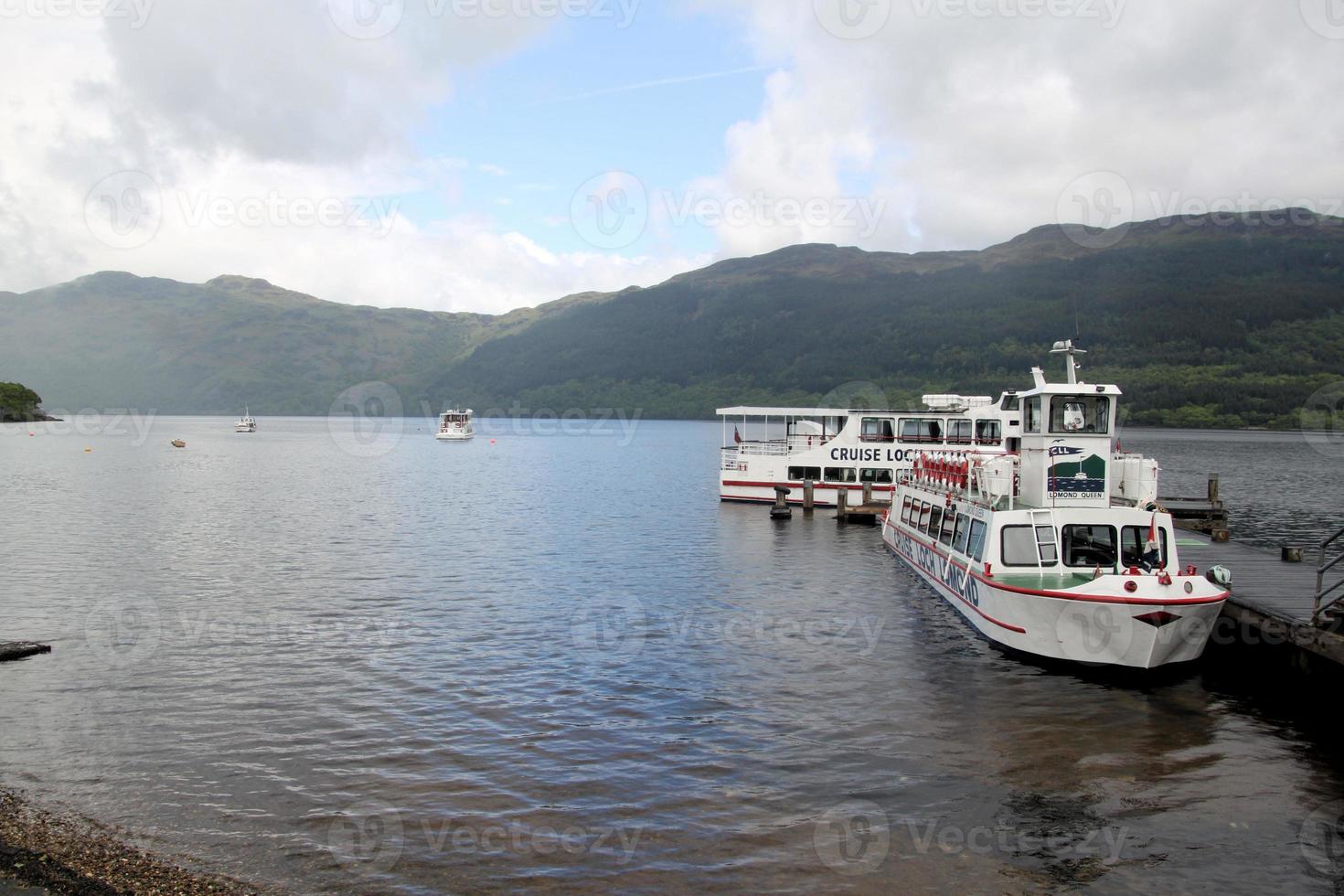 A view of Loch Lomond in Scotland in the morning sunshine photo