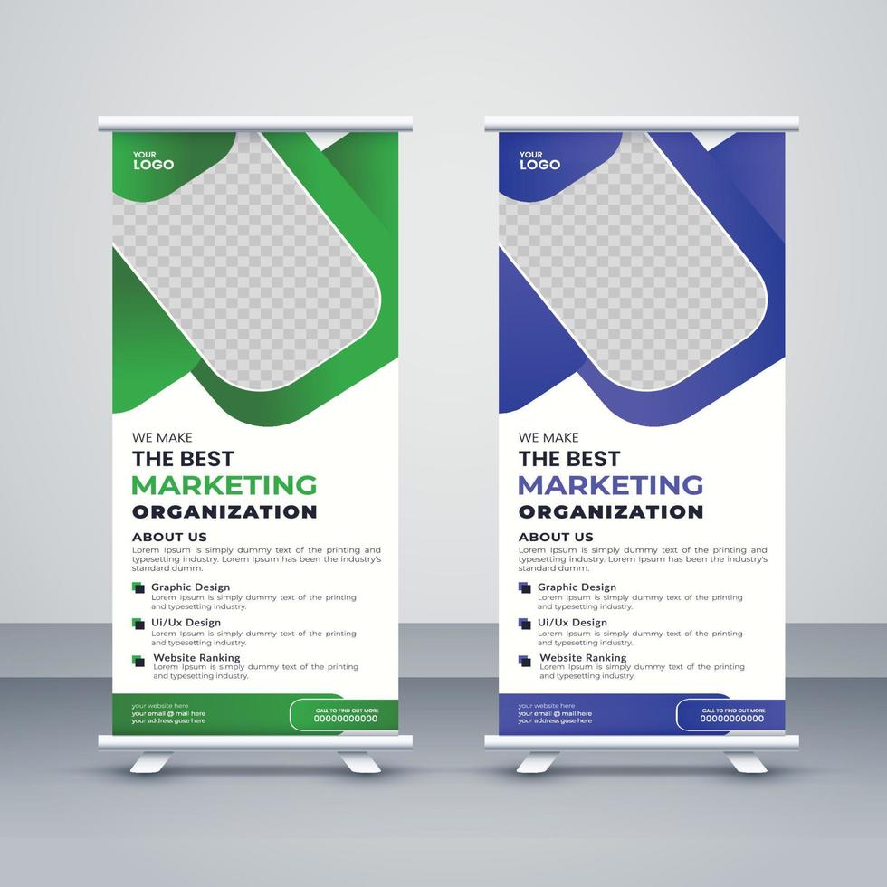 corotate and creative rollup banner design vector