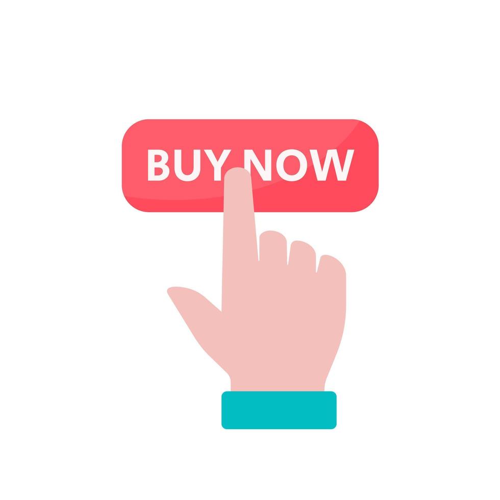 finger press order button online shopping concept vector