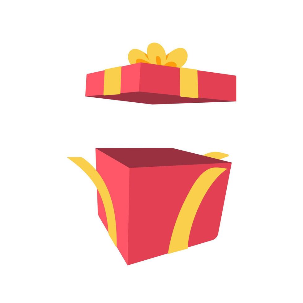 caja de regalo abierta ideas de compras de regalos sorpresa para festivales especiales vector