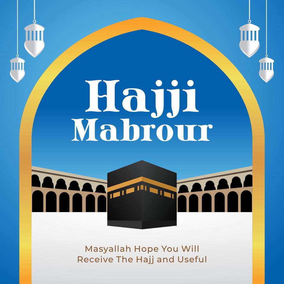 Hajj Mabrour background with Kaaba vector art