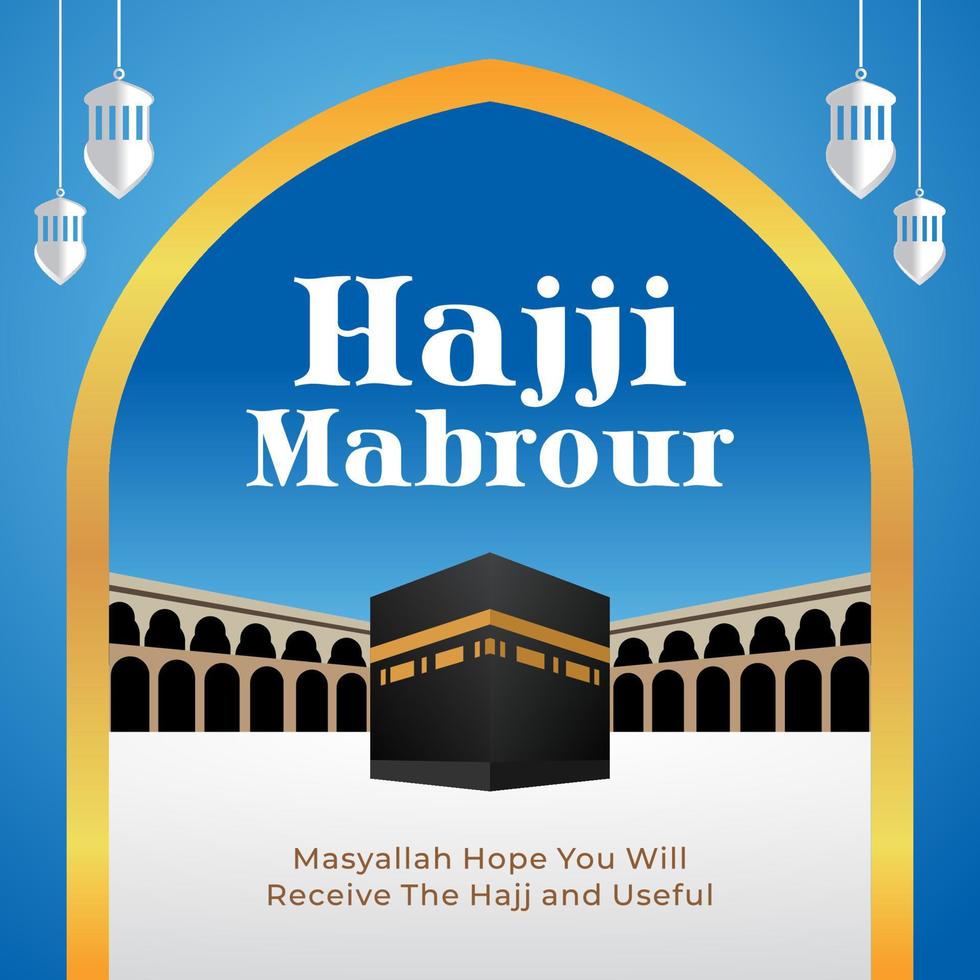 hajj mabrour fondo con arte vectorial kaaba vector