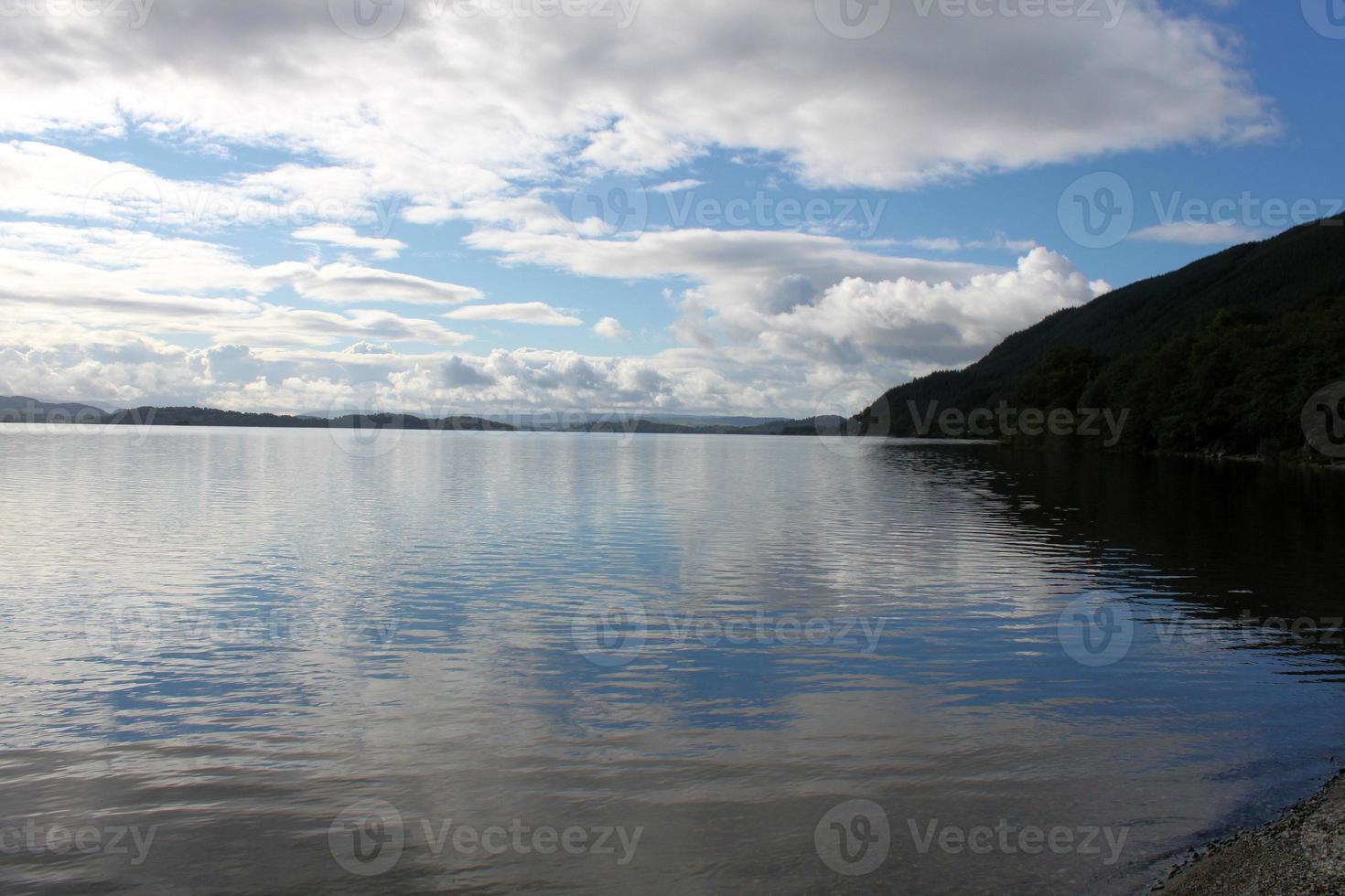A view of Loch Lomond in Scotland in the morning sunshine photo