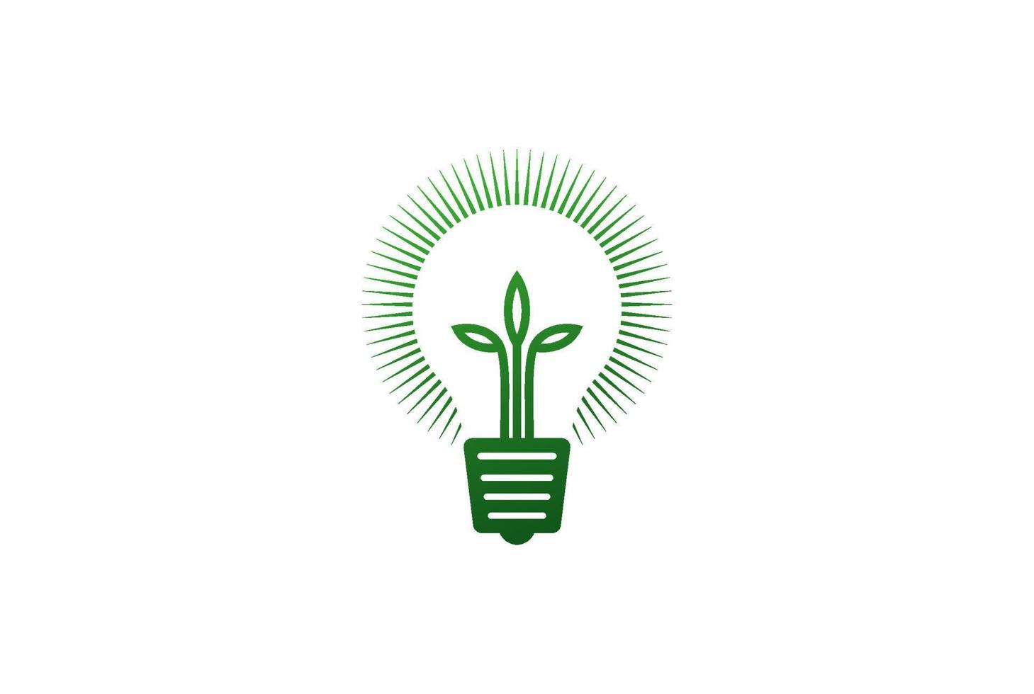 Light Bulb with Plant Leaf Tree for Green Garden Idea Innovation Logo Design Vector