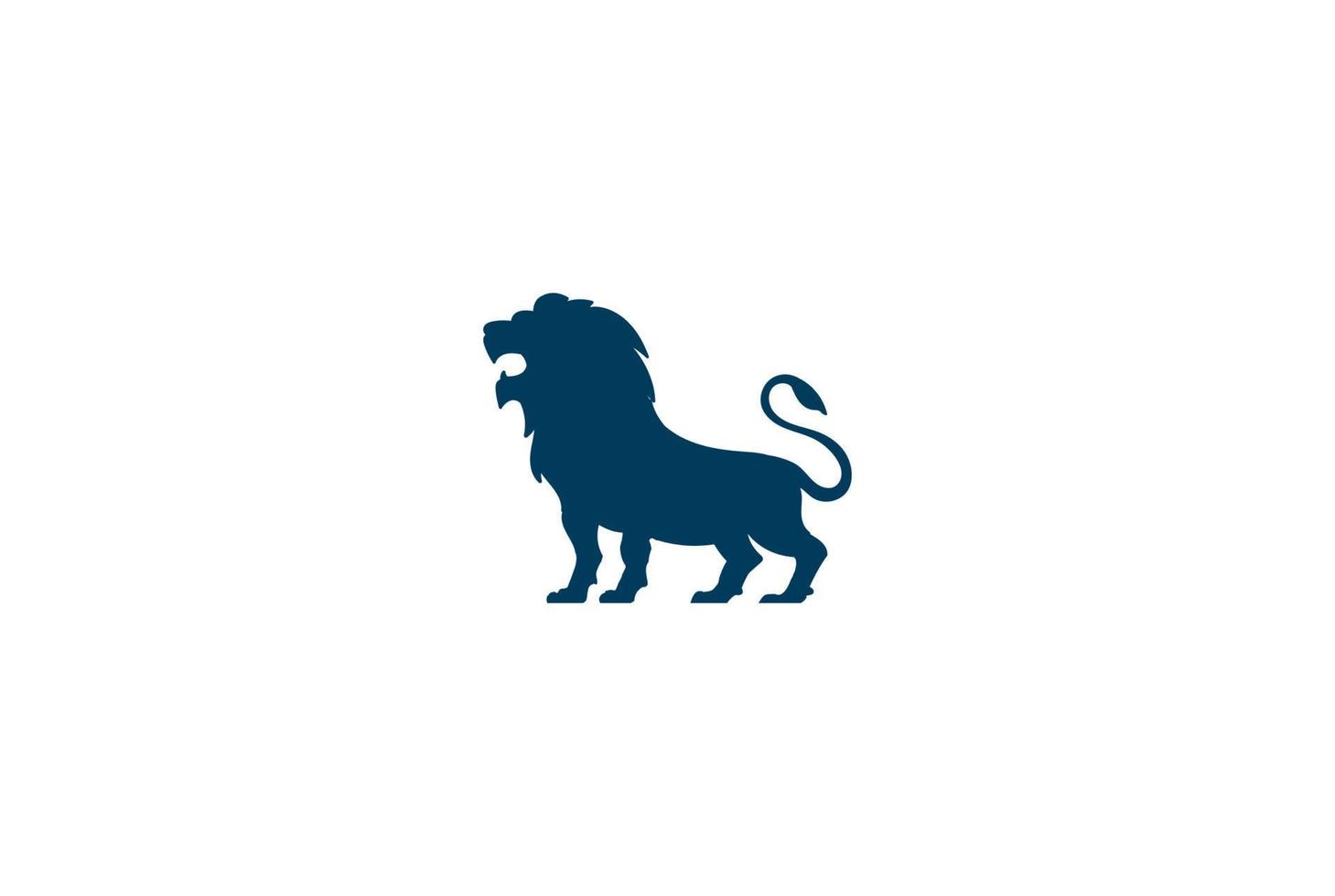 Silhouette of Standing Lion Leo Crest Logo Design vector