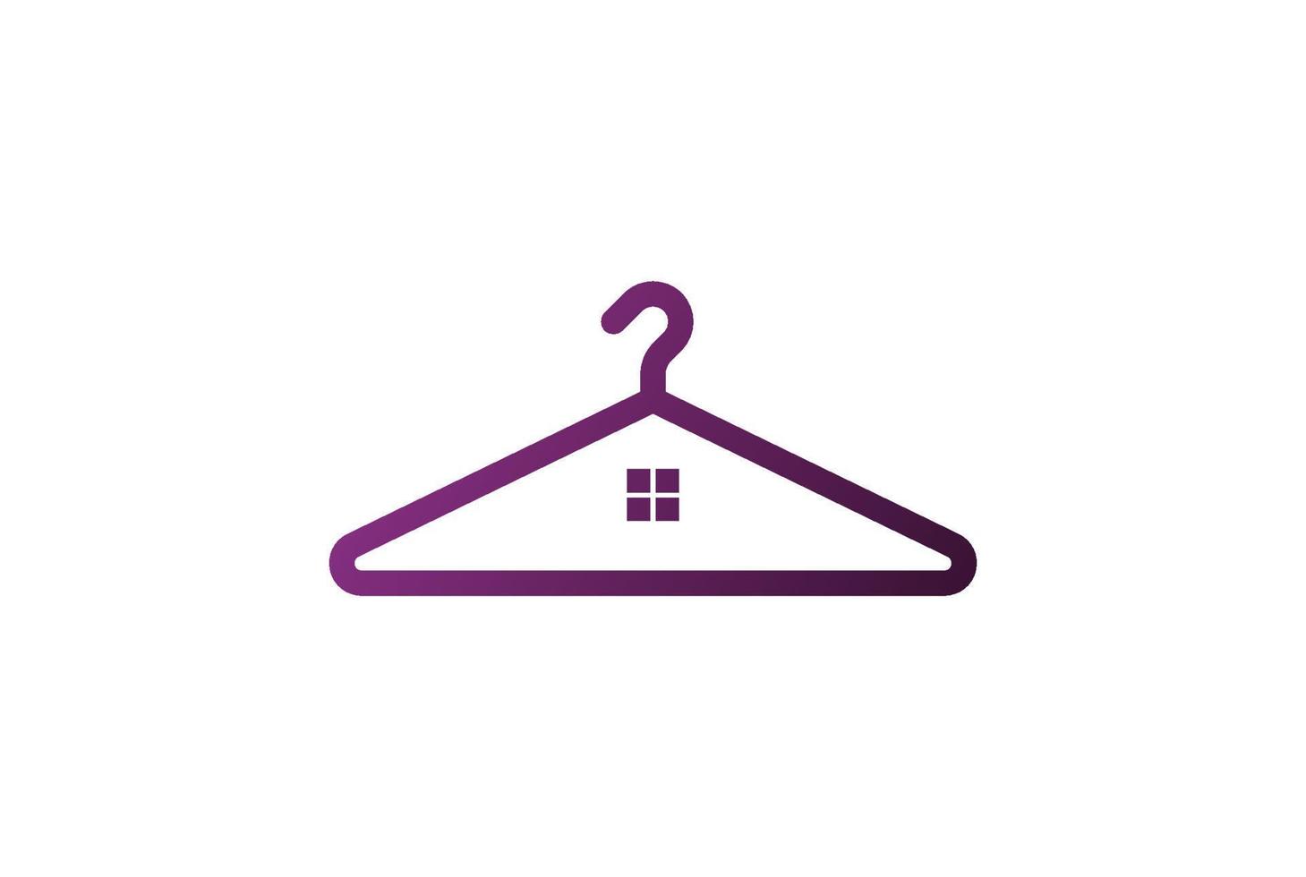 Simple Minimalist Hanger with Window for Fashion House Logo Design Vector
