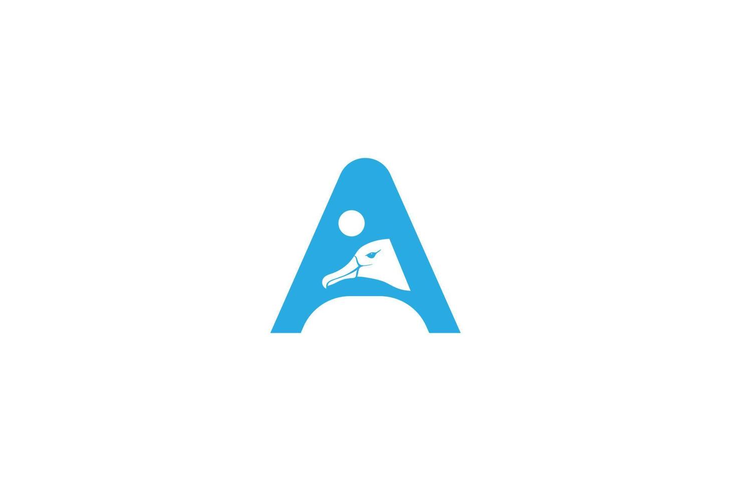 Initial Letter A for Albatross Bird Logo Design Vector