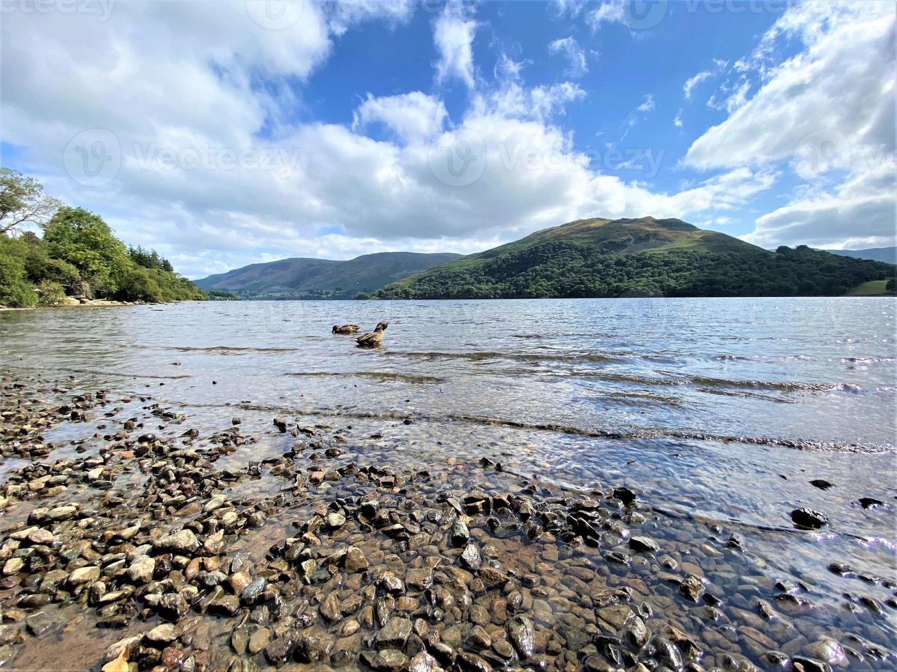 A view of Ullswater in the Lake District on a sunny day photo