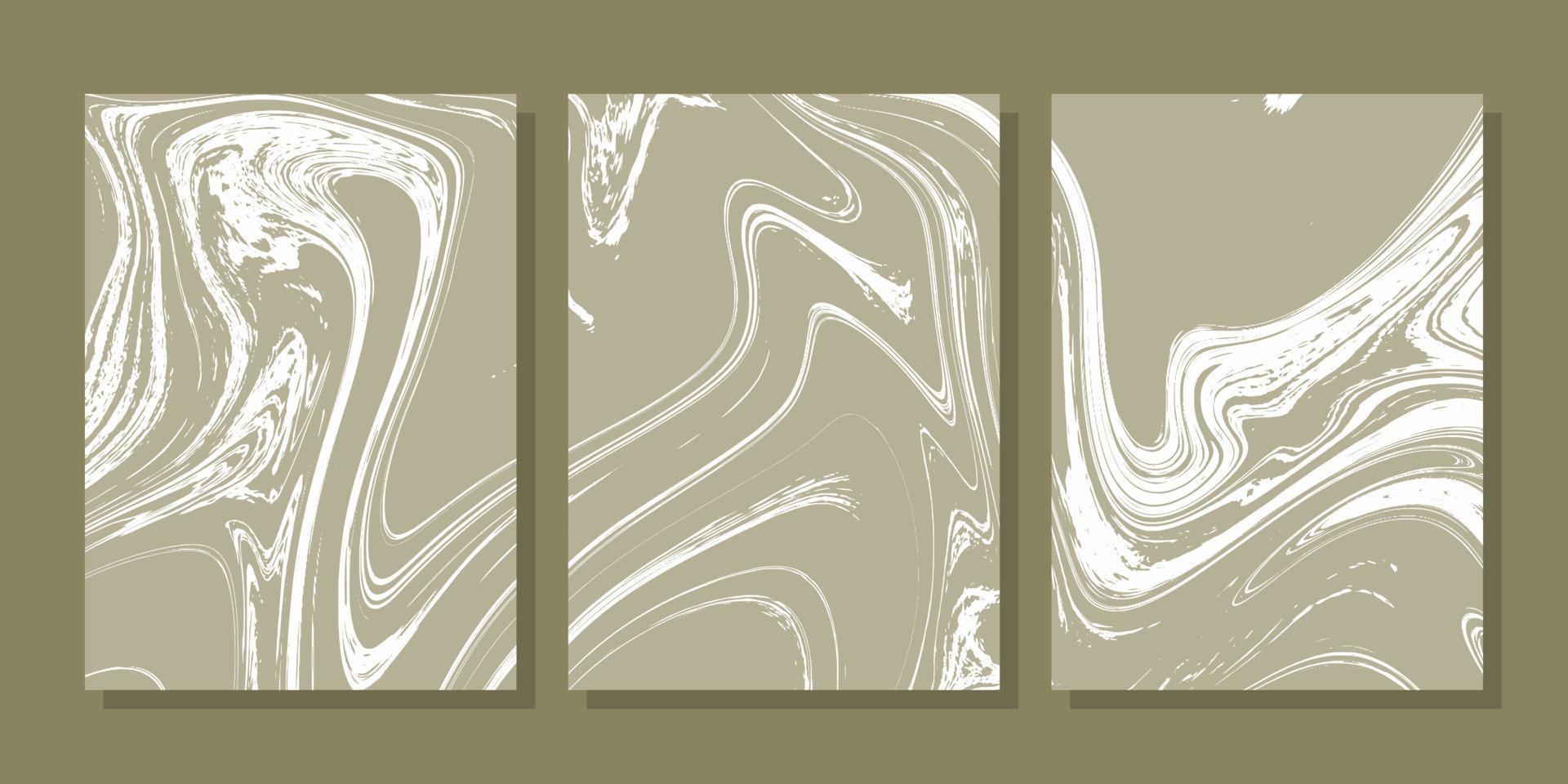 bonito juego de carteles de mármol líquido abstracto para decoración de paredes vector