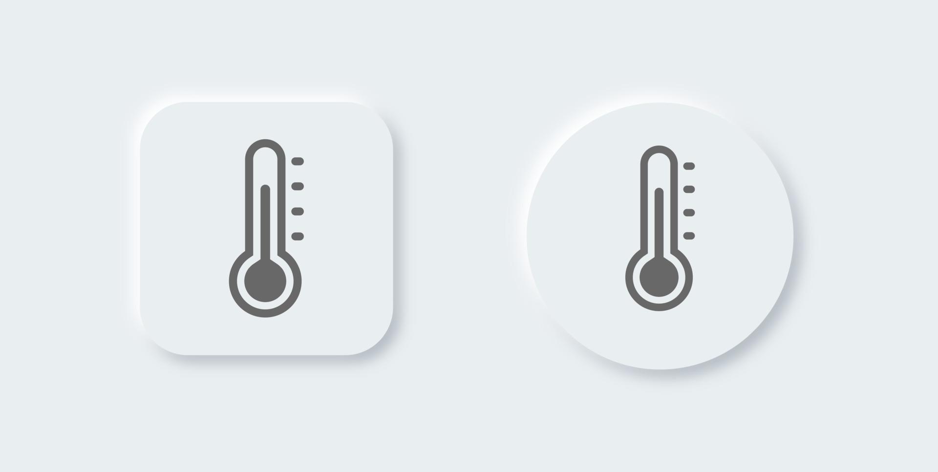 Thermometer icon collection in neomorphism design style. 3d temperature symbol. vector