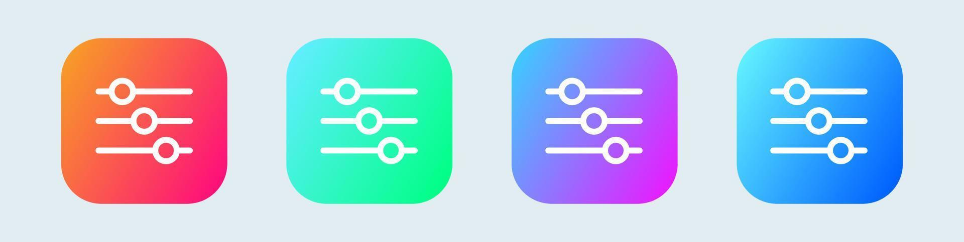 Setting icon set in gradient colors. Adjustment icon vector illustration.