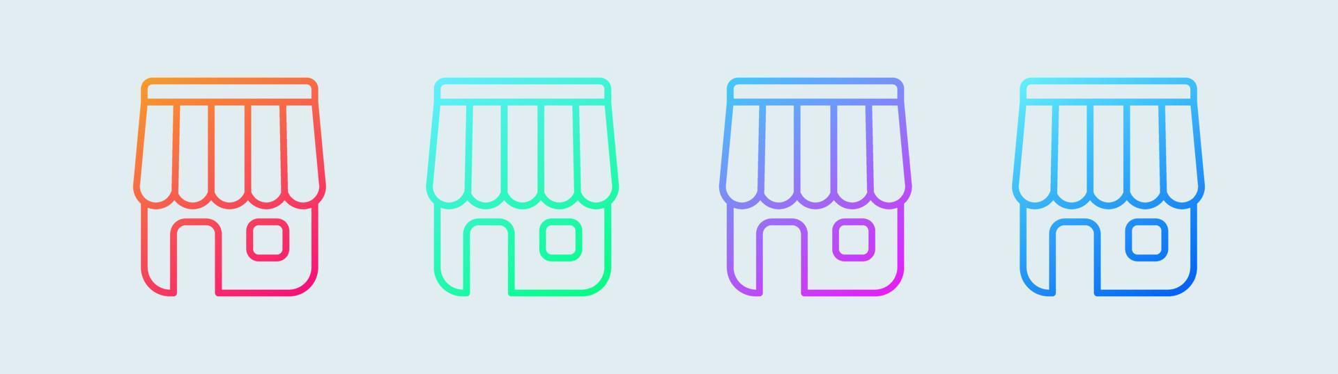 Retail shop icon in gradient colors vector illustration. Store icon set.