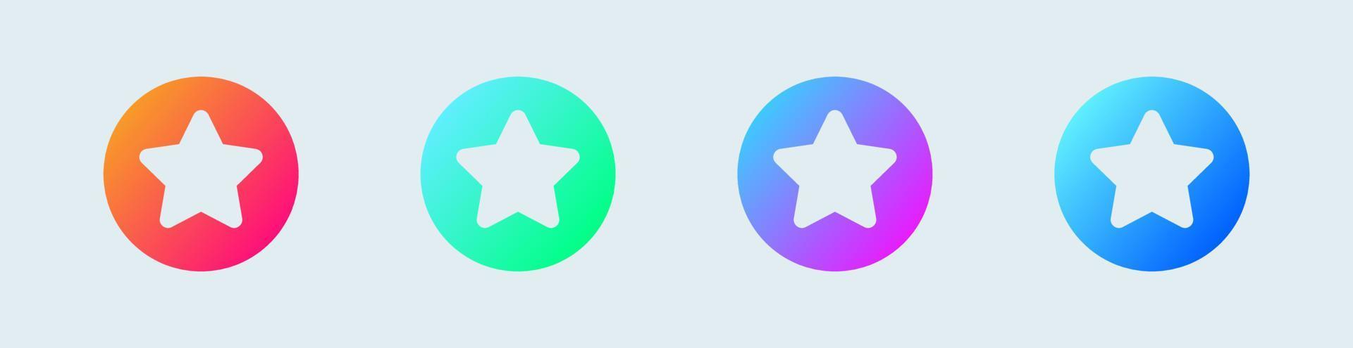 icono de estrellas en círculo y colores degradados. icono de vector de interfaz de usuario.