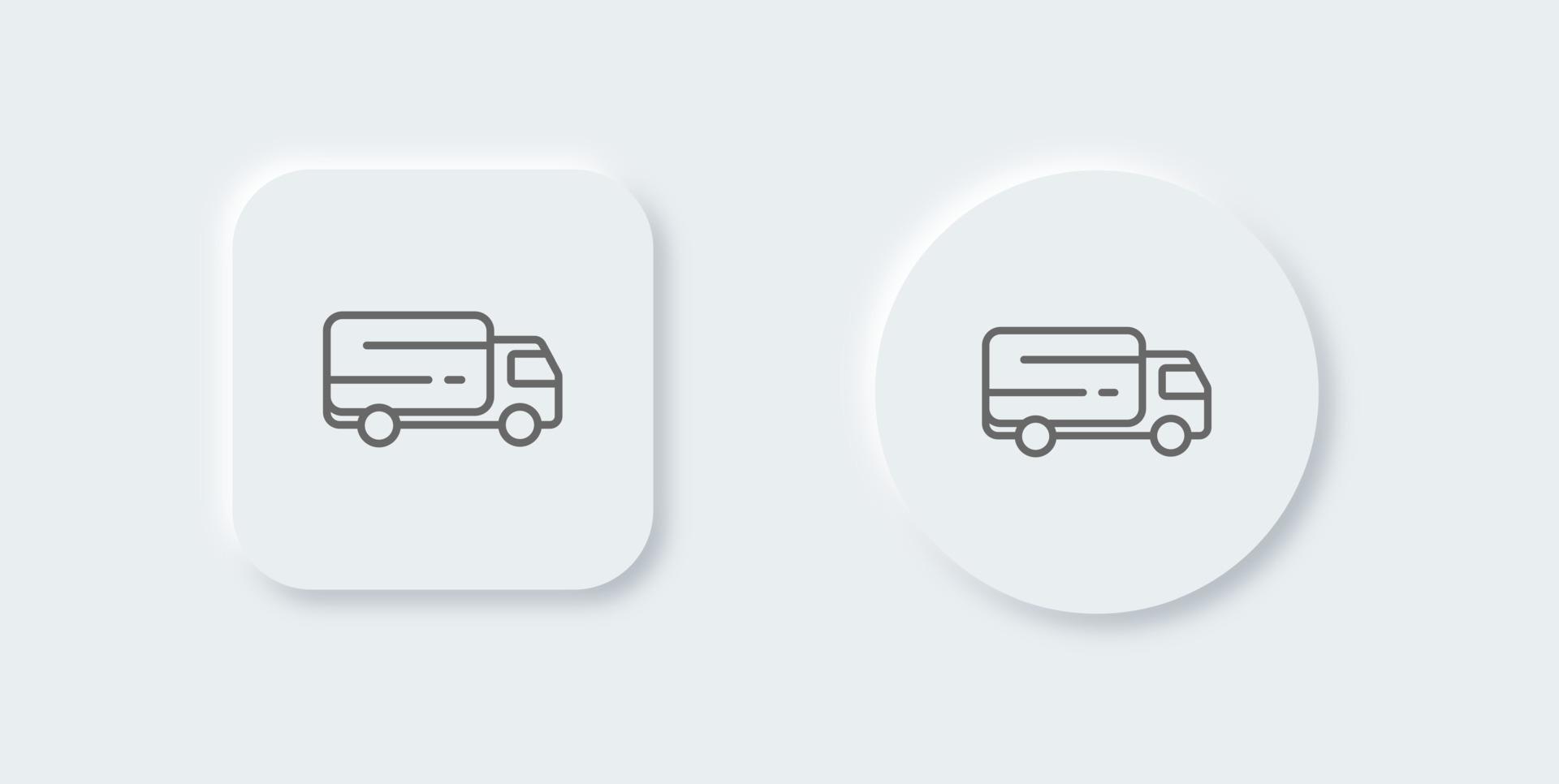 Truck icon for transportation, commerce apps and websites in neomorphic design style. Shipping icon collection. vector