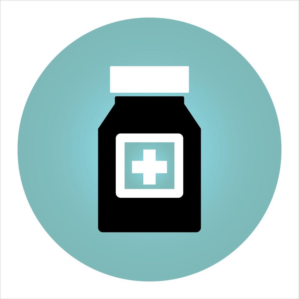 Medicine bottle icon. capsule, tablet, vaccine bottle vector icon.