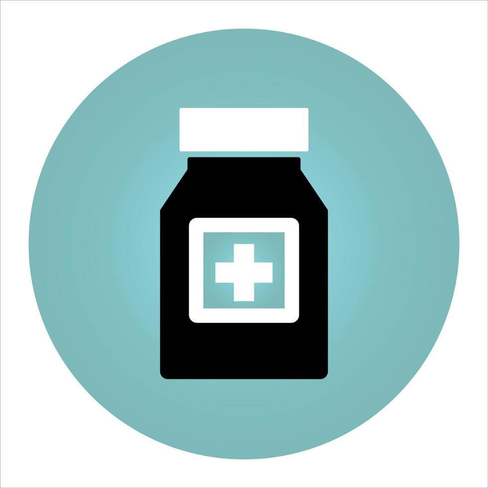 Medicine bottle icon. capsule, tablet, vaccine bottle vector icon.