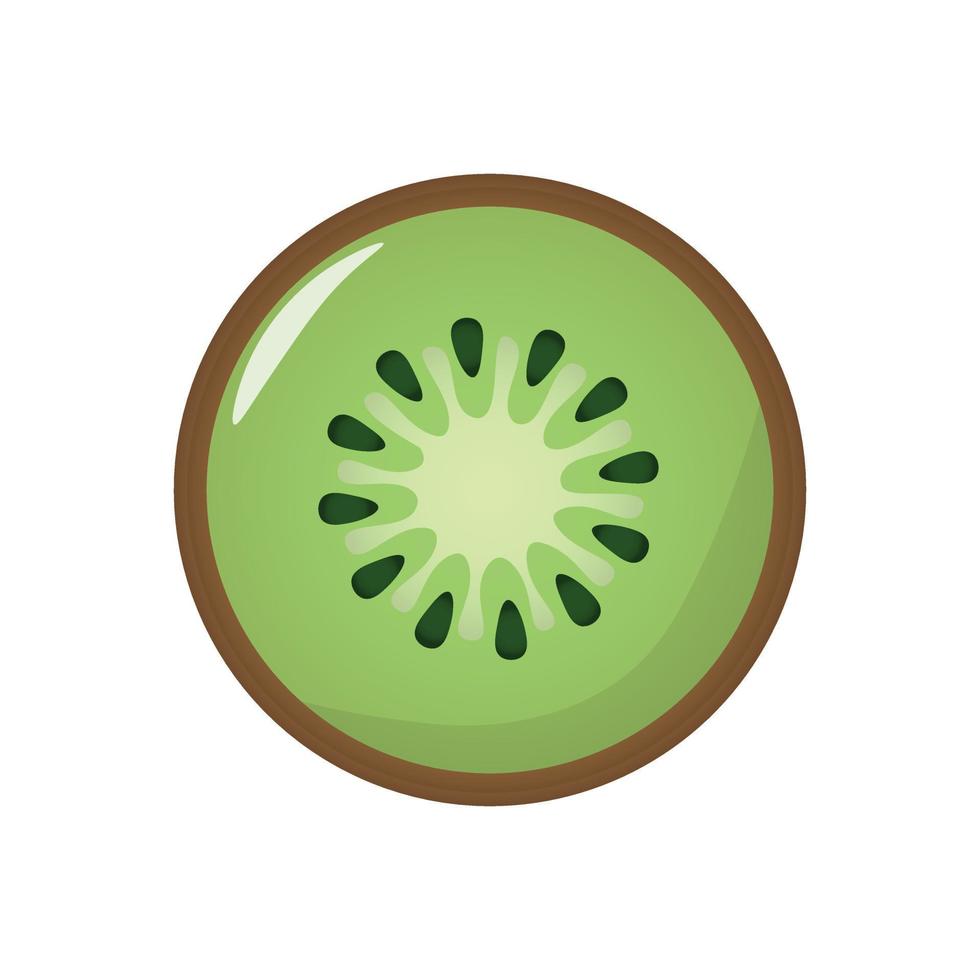 rebanada de kiwi fresco logo icono ilustración diseño vector