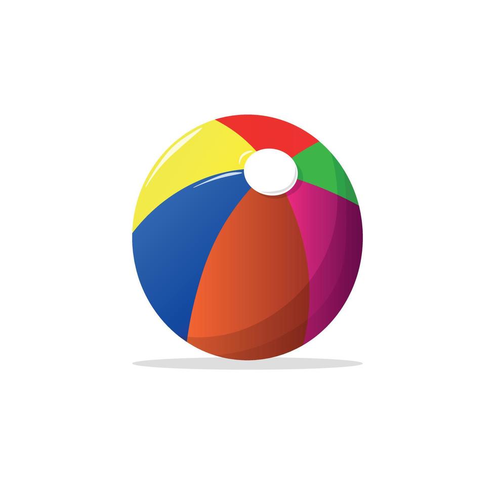 bola de niños sobre fondo blanco. colorido globo de playa para las vacaciones de verano. ilustración vectorial vector