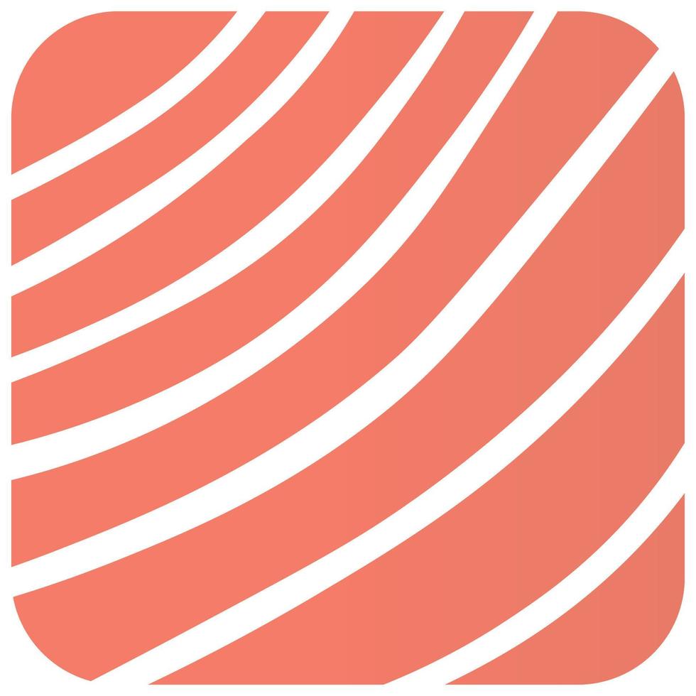 sushi roll. salmon slice. fish. pink logo for see food bar. red and white lines vector