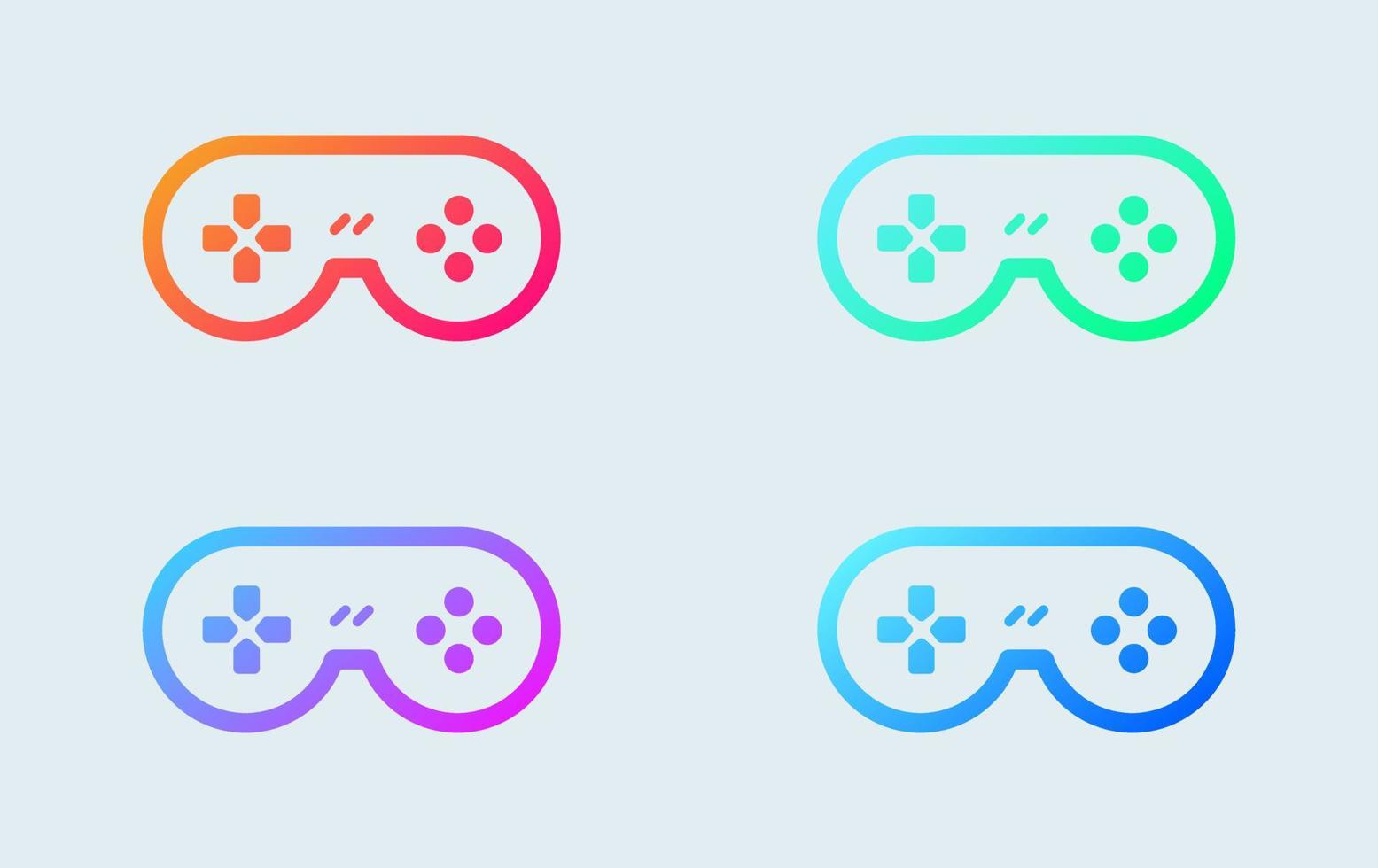 Game console or joystick icon set in gradient colors. Gamepad line icon set. vector