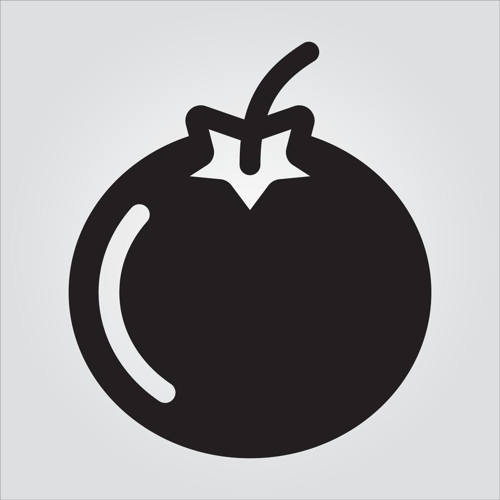 Isolated Tomato Fruit EPS 10 Elegant Outline Vector Template