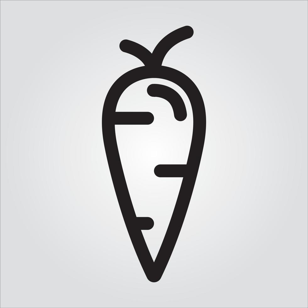 Isolated Carrot Vegetable EPS 10 Elegant Glyph Vector Template