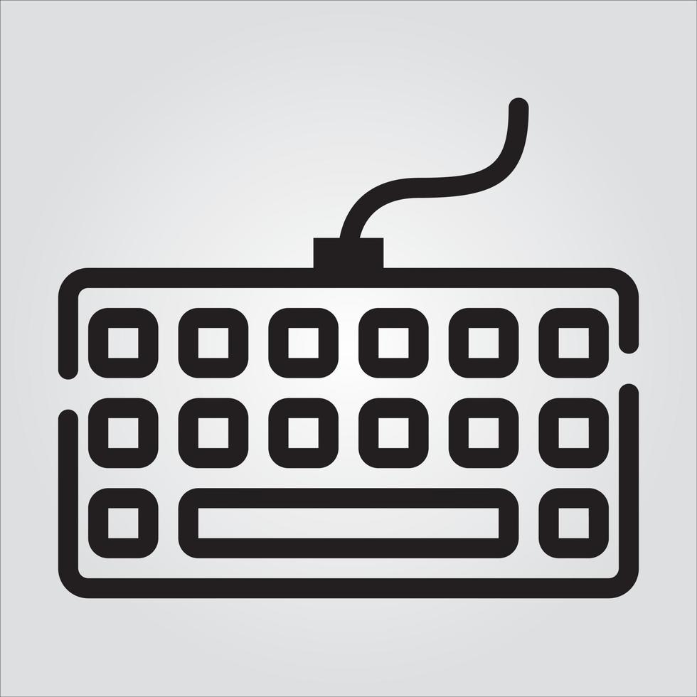 Isolated Keyboard Computer Component Outline EPS 10 Graphic vector