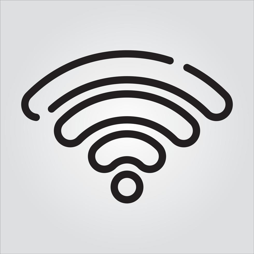 señal wifi aislada componente de computadora esquema eps 10 gráfico vector