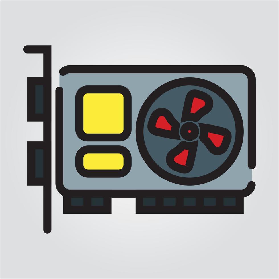 Isolated VGA Card Computer Component EPS 10 Premium Graphic vector