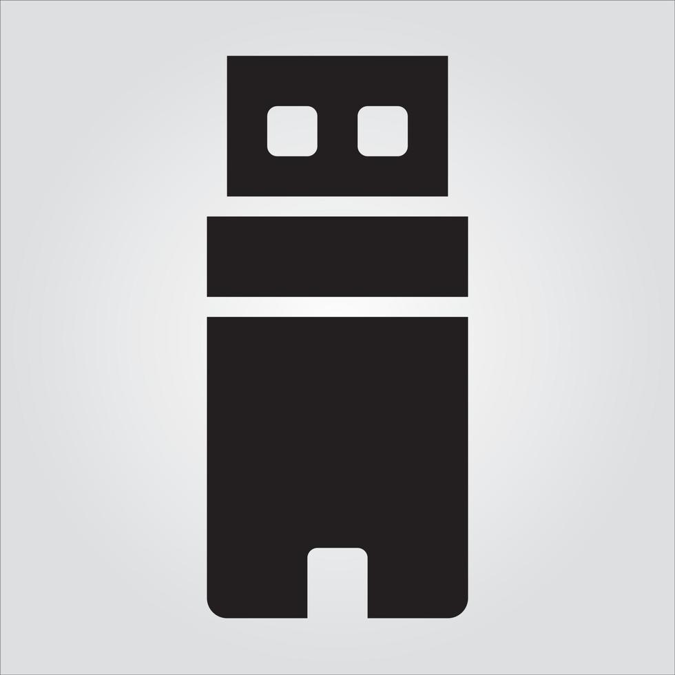 Isolated Flash Disk Computer Component Glyph EPS 10 Graphic vector