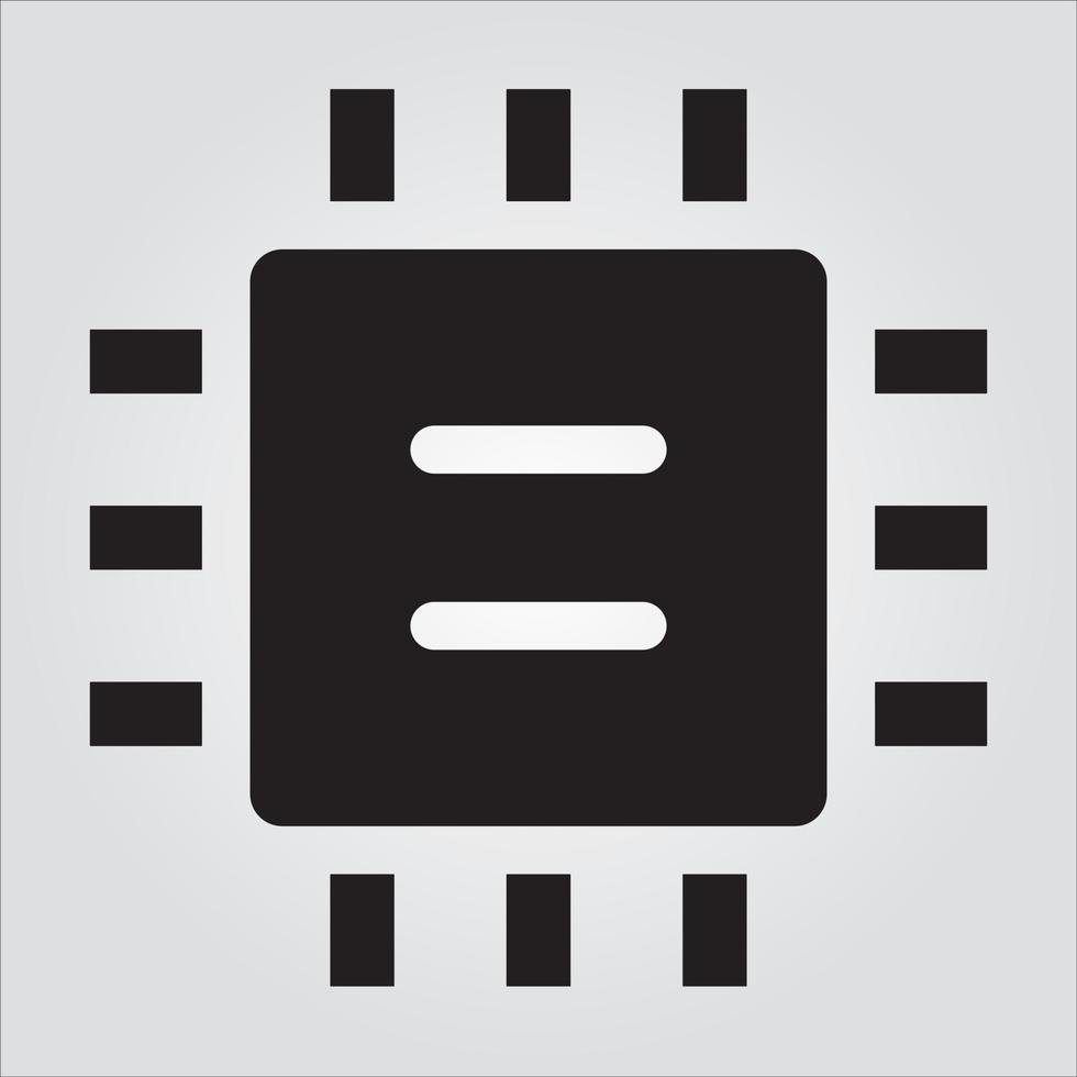 Isolated Processor Computer Component Glyph EPS 10 Graphic vector