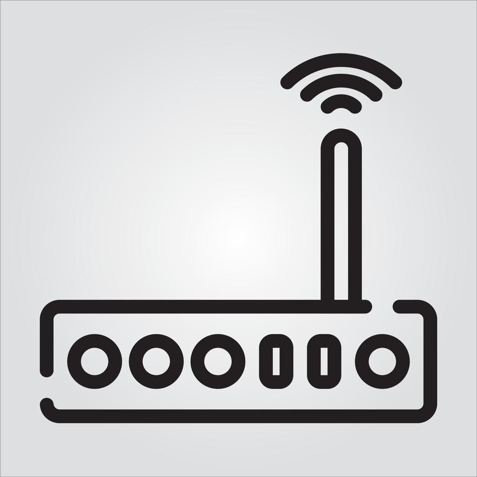 Isolated Modem Router Computer Component Outline EPS 10 Graphic vector