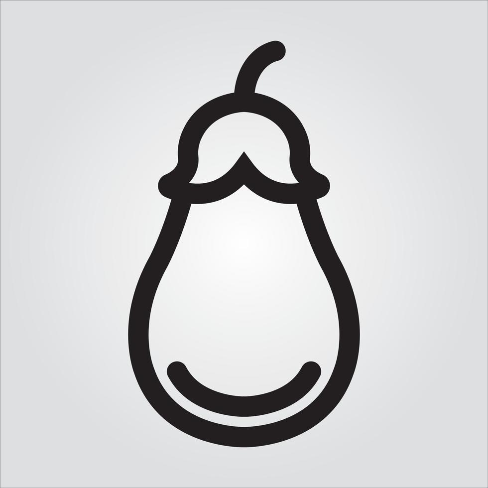 Isolated Eggplant Vegetable EPS 10 Elegant Glyph Vector Template