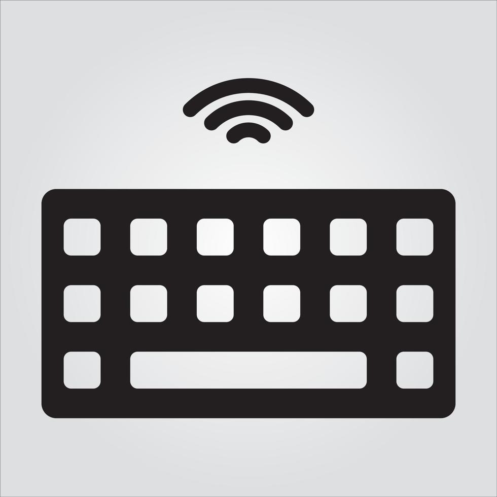 Isolated Wireless Keyboard Computer Component Glyph EPS 10 Graphic vector