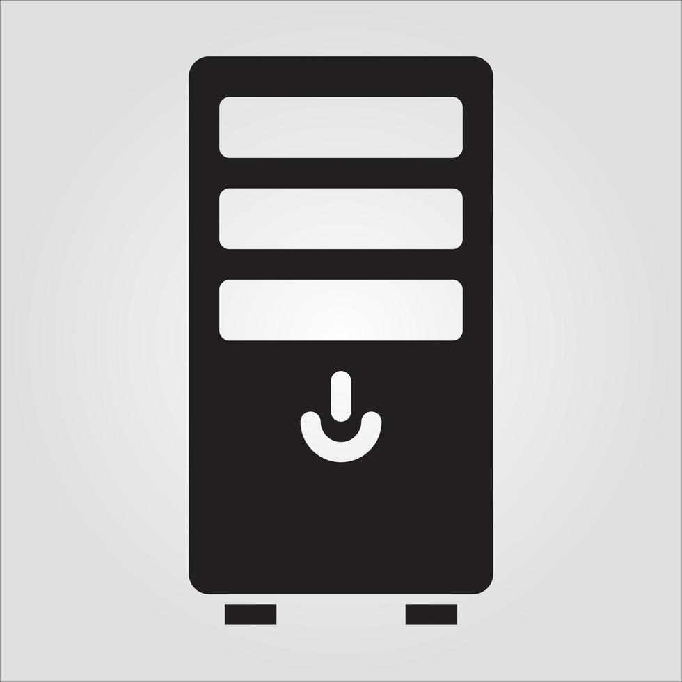 Isolated CPU Casing Computer Component Glyph EPS 10 Graphic vector