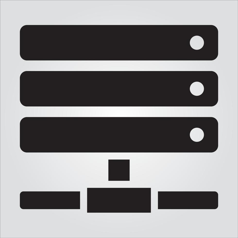 Isolated Server Computer Component Glyph EPS 10 Graphic vector