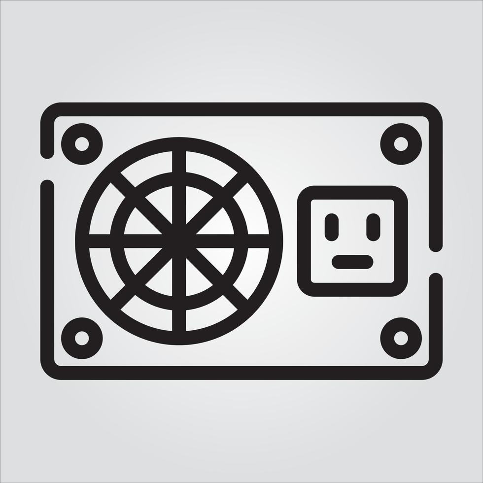 Isolated Power Supply Unit Computer Component Outline EPS 10 Graphic vector