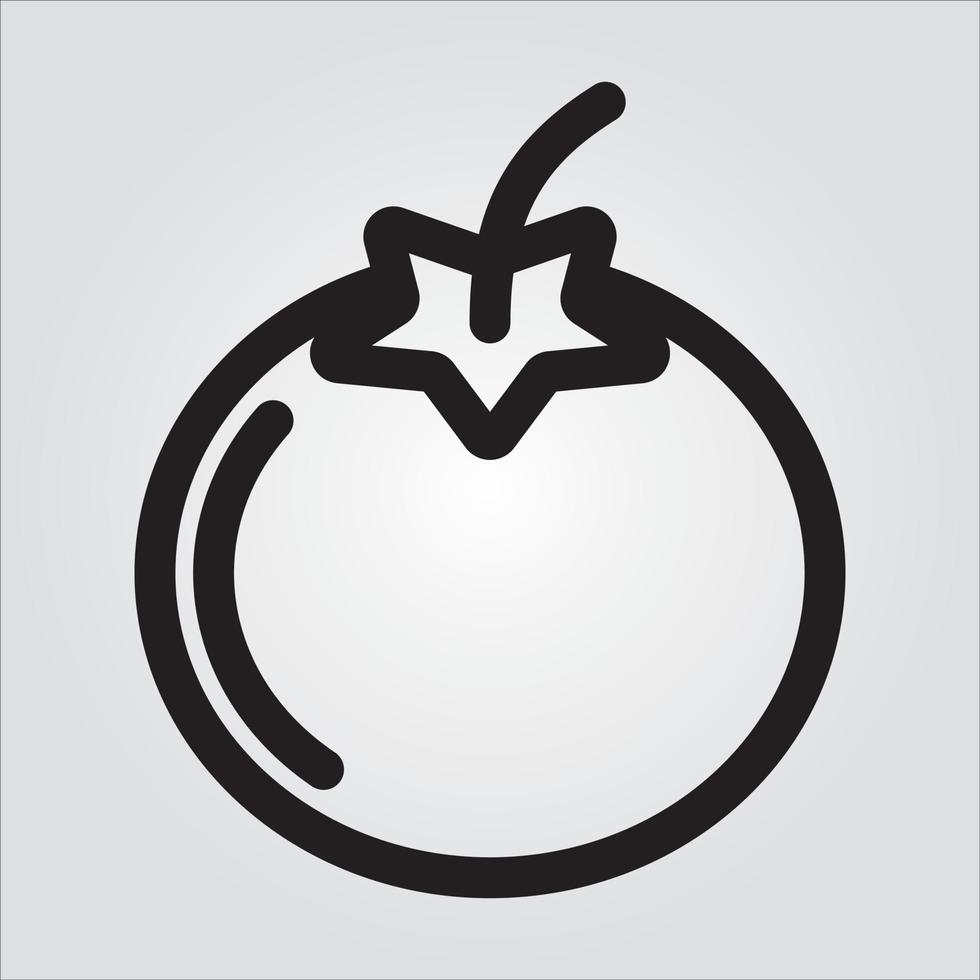 Isolated Tomato Fruit EPS 10 Elegant Glyph Vector Template
