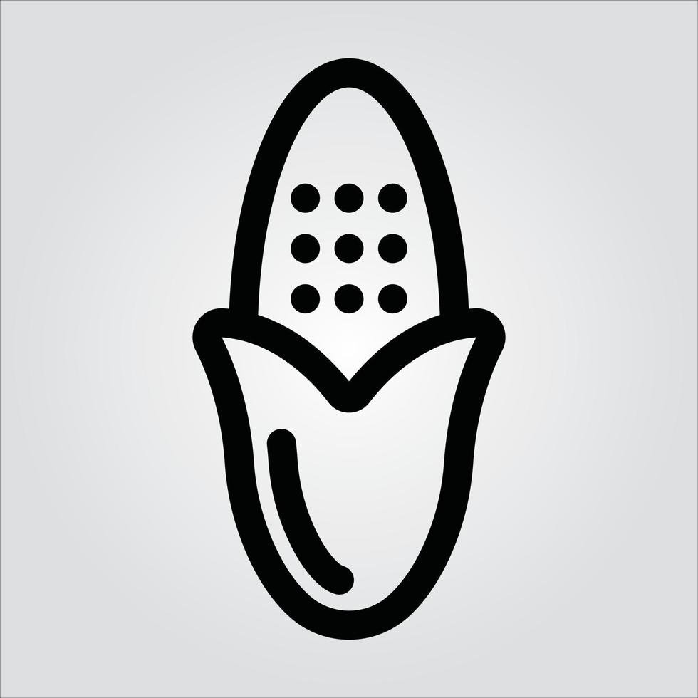 Isolated Corn Vegetable EPS 10 Elegant Glyph Vector Template